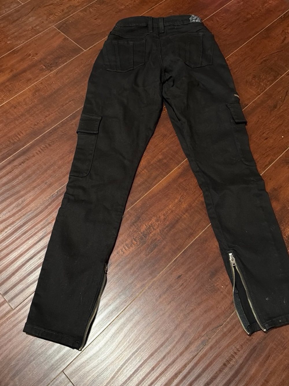 GUESS Black Men's Cargo Pants with Zip Hem